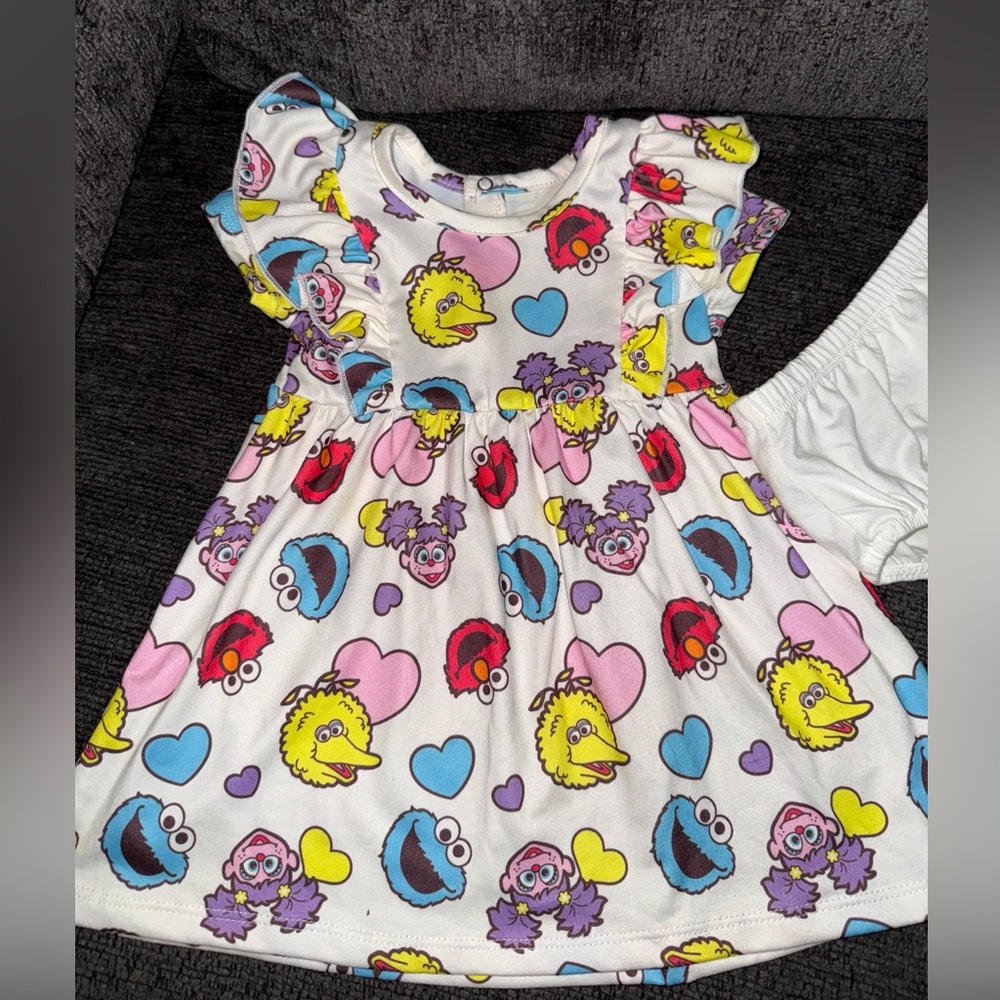 Sesame Street Baby Dress and Bloomers Set Size 6M - Picture 2 of 7